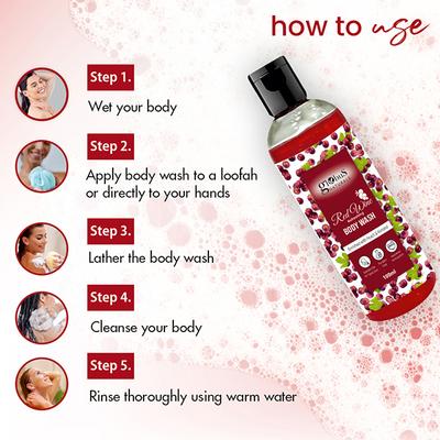 Globus Naturals Red Wine Refreshing Body Wash Enriched with Peach and Almond, Suitable for All Skin Type 100 ml - Creams, Lotions & Oils