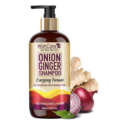 WishCare Onion Ginger Shampoo - Onion Shampoo for Hairfall Control - Paraben and Sulphate Free 300 ml - Shampoos