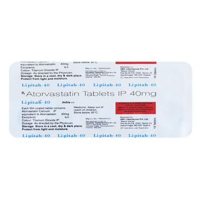 Lipitab 40mg Tablet 10'S - High Cholesterol-Dys
