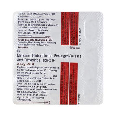 Zoryl M4 Forte Tablet 15'S - Diabetes-Ant