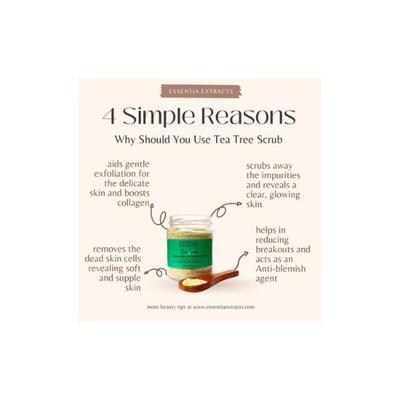 Essentia Extracts Tea Tree Face & Body Exfoliating Scrub 100 gm - Scrubs & Exfoliants