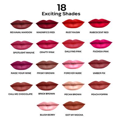 Faces Canada Comfy Matte Pro Liquid Lipstick - Peach Poppin 16, 10HR Stay, No Dryness 5.5 ml - Liquid Lipsticks