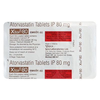 Xtor 80mg Tablet 10'S - High Cholesterol-Dys