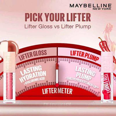 Maybelline New York Lifter Gloss Moisturizing, Tinted Lip Gloss With Hyaluronic Acid, Moon 5.4 ml - Lip Glosses