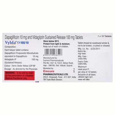 VYLDA D 10/100 Tablet 10's - Diabetes-Ant