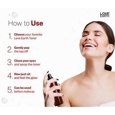 Love Earth Hyaluronic Acid Toner with Grape seed extract and Hyaluronic Acid 100 ml - Face Mists