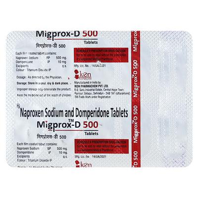 MIGPROX D 500 Tablet 10's - Ulcer/Reflux/Flatulence-Aaa