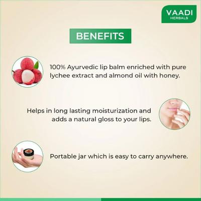 Vaadi Herbals Lip Balm - Lychee 10 gm - Lip Balms