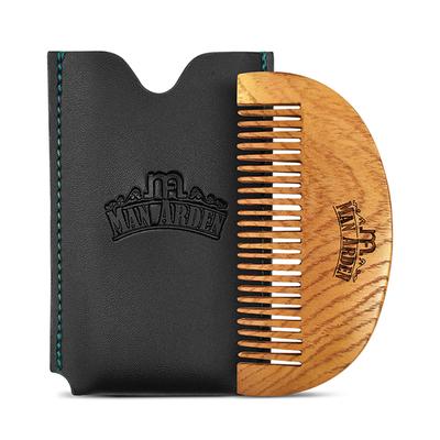 Man Arden Pure Neem Wooden Beard Comb with Leather Pouch 1's - Beard Comb