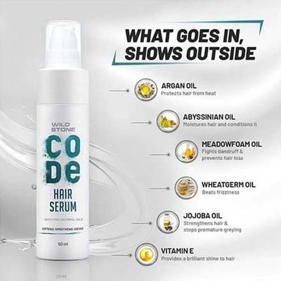 Wild Stone Code Non Sticky Hair Serum for Men 50 ml - Hair Serums