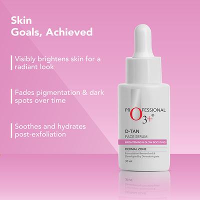 O3+ Dtan Face Serum with Niacinamide for Tan Removal, Glow & Brightening De-tan 30 ml - Face Serum