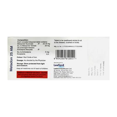 METADON AM 25 Tablet 10's - Hypertension-Bet