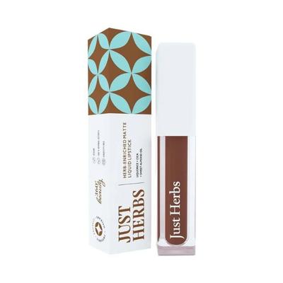 Just Herbs Ayurvedic Matte Liquid Lipstick with Long Lasting, Hydrating,Liquorice Brown 2ml - Liquid Lipsticks