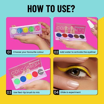 Swiss Beauty Colourplay Water Liner Palette-Neon Party 5 gm - Eyeliners