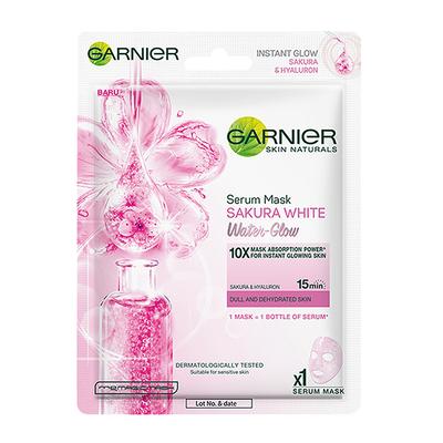 Garnier Sakura White Water Glow Serum Sheet Mask, Face Sheet Mask for Women 28 gm - Sheet Masks