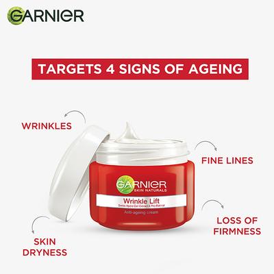 Garnier Skin Naturals, Wrinkle Lift Anti-Ageing Cream 40 gm - Face Moisturizers