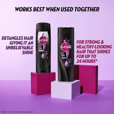 Sunsilk Stunning Black Shine Shampoo with A mla + Oil, Pearl Protein & Vitamin E 1000 ml - Shampoos