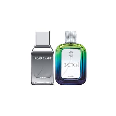 Ajmal Silver Shade EDP Citrus Woody Perfume And Bastion EDP Woody Aromatic Perfume 200 ml - Men Perfumes (Edt/Edp)