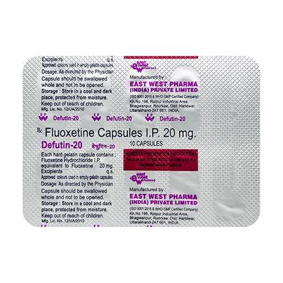 Defutin 20mg Capsule 10'S - Depression-Ant