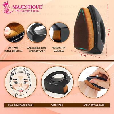 Majestique Iron Shape Foundation Brush Magic Blender Brush High-Density Multifunctional - Black 1's - Makeup Kits & Sets