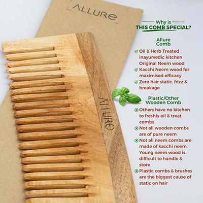 Allure Wooden Neem Comb (CD-02+CR-01) 1's - Hair Combs
