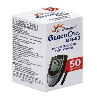Dr. Morepen GlucoOne BG03 Blood Glucose Test Strips 50's - Blood Glucose Monitors/Test Strips