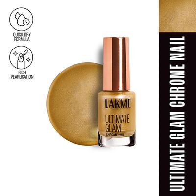 Lakme Ultimate Glam Chrome Nail Gold 6 ml - Nail Polish