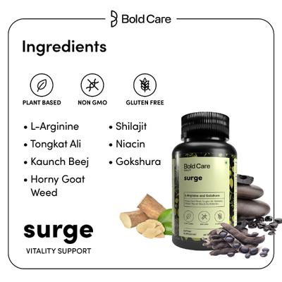 Bold Care Surge L-Arginine and Gokshura Energy Tablet 60's - Speciality Medicines
