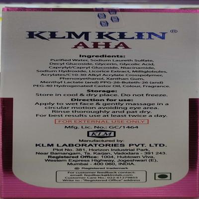 Klmklin Aha Face Wash Gel 100ml - Cleanser-Emo