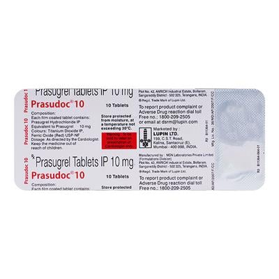 Prasudoc 10mg Tablet 10'S - Blood Clot-Ant