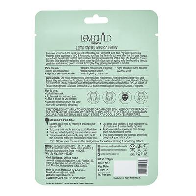 LoveChild Masaba Like Your First Date 100 Percent Cellulose Aloe Fiber Sheet Mask 20 gm - Sheet Masks