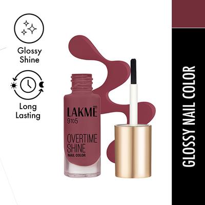 Lakme 9 To 5 Primer + Gloss Nail Color Mulberry Bush 6 Ml - Nail Polish