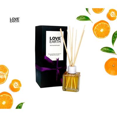 Love Earth Premium Mandarin Tangerine Reed Diffuser with Tangerine Essential Oil 30 ml - Air Fresheners