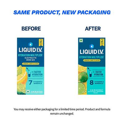 Liquid I.V. Hydration Multiplier- Lemon Lime, Electrolyte Powder Drink Mix 12's - Multi-Vitamins