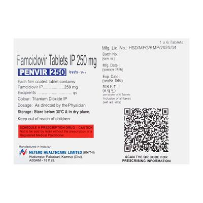 Penvir 250mg Tablet 6'S - Viral infections-Ant