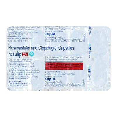 ROSULIP CV 10mg Capsule 10's - High Cholesterol-Dys