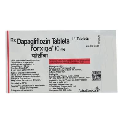 Forxiga 10mg Tablet 14'S - Diabetes-Ant