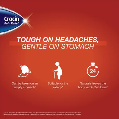 Crocin Pain Relief Tablet 15'S - Pain relief-Ano