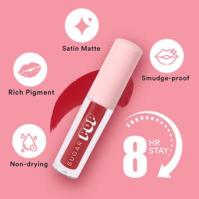 SUGAR Pop Matte Lipcolour - 08 Crimson 1.6 ml - Liquid Lipsticks