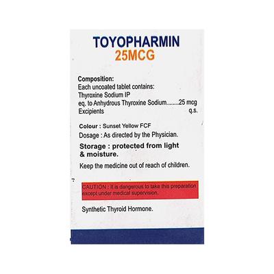 TOYOPHARMIN 25mcg Tablet 100's - Hypothyroidism