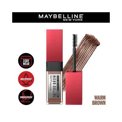 Maybelline Tattoo Brow 3 Day Styling Brow Gel Warm Brown Semi-Permanent Tinted Eyebrow Gel 6 ml - Eyebrow Pencils & Enhancers