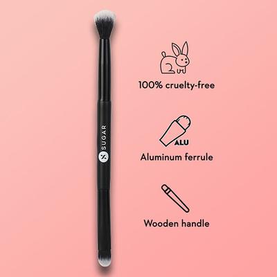 SUGAR Cosmetics Blend Trend Dual Eyeshadow Brush - 412 Flat + Round 17 gm - Eyeshadow, Bases & Primers