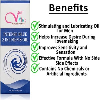 Vigini Intense Blue 2 In 1 Men's Oil 25ml - Intimate Oil