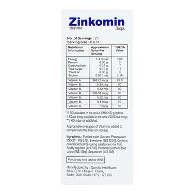 ZINKOMIN DELICIOUS MIXED FRUIT FLAVOURED Drops 15ml - Supplements-Vam