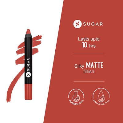 Sugar Cosmetics Matte As Hell Crayon Lipstick - 11 Elle Woods 2.8gm - Lip Crayons