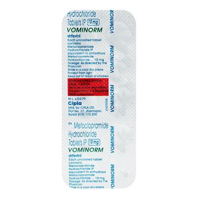 Vominorm 10mg Tablet 10'S - Gastro Intestinal Motility Disorders-GIT