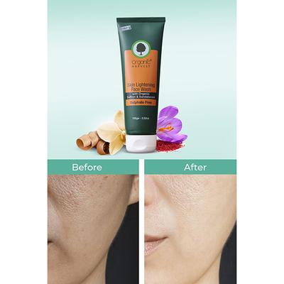 Organic Harvest Skin Lightening Face Wash - Organic Saffron & Sandalwood 100 gm - Face Wash & Cleansers