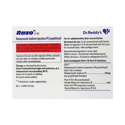 Razo IV Injection 1's - Ulcer/Reflux/Flatulence-Aaa
