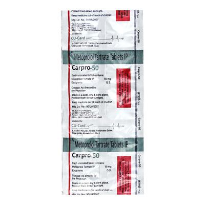 CARPRO 50 Tablet 10's - Hypertension-Bet