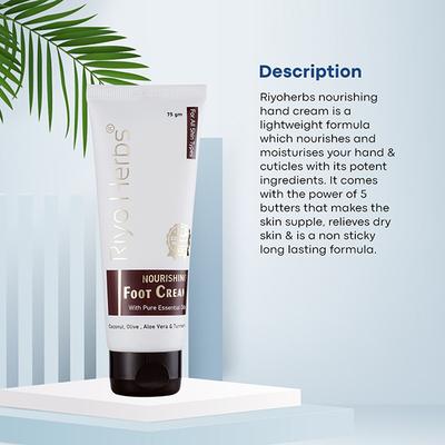 Riyo Herbs Nourishing Foot Cream with Pure Essential Oils 75 gm - Foot Creams & Lotions